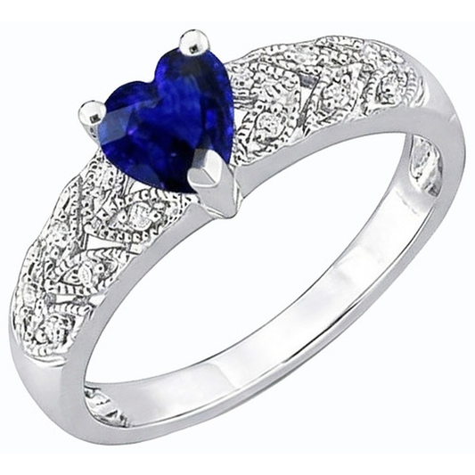 natural round sapphire 2.50ct ring front view