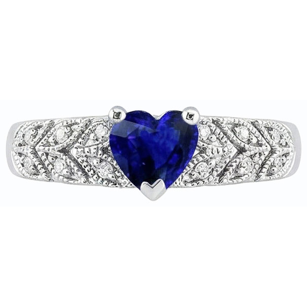natural round sapphire 2.50ct ring top view
