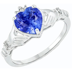 Natural Sapphire Ring 2ct - White Gold 14K