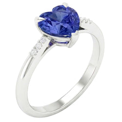 Natural Sapphire Ring 1.25ct - White Gold 14K