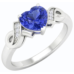 Natural Sapphire Ring 1.75ct - White Gold 14K