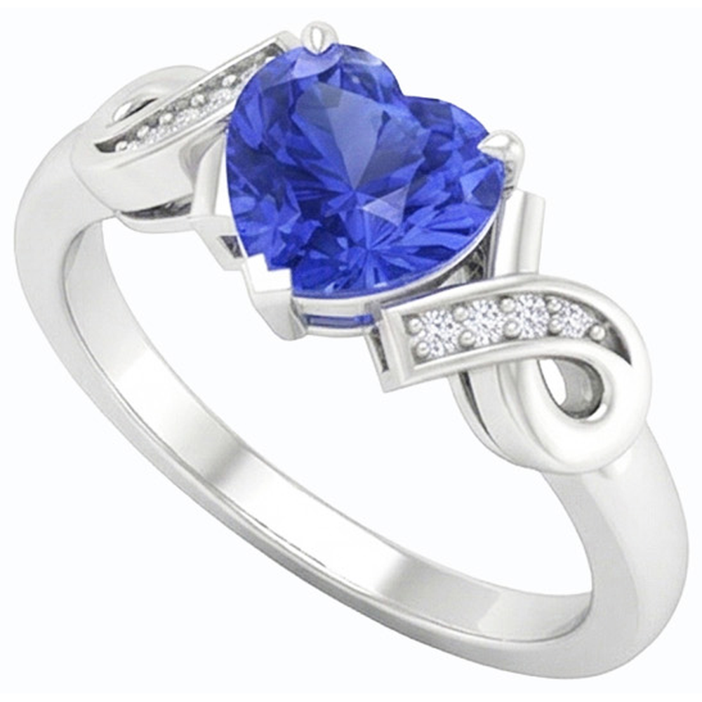natural round sapphire 1.75ct ring close up detail