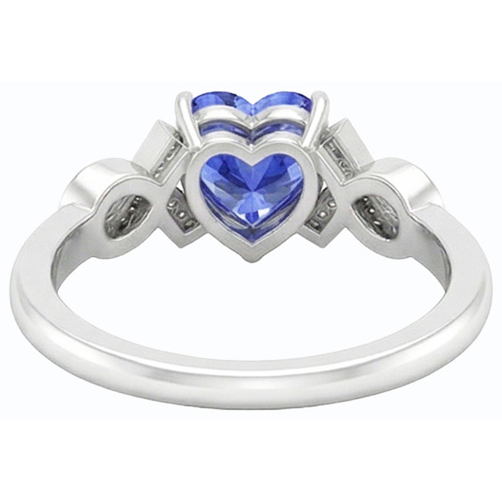 natural round sapphire 1.75ct ring profile view
