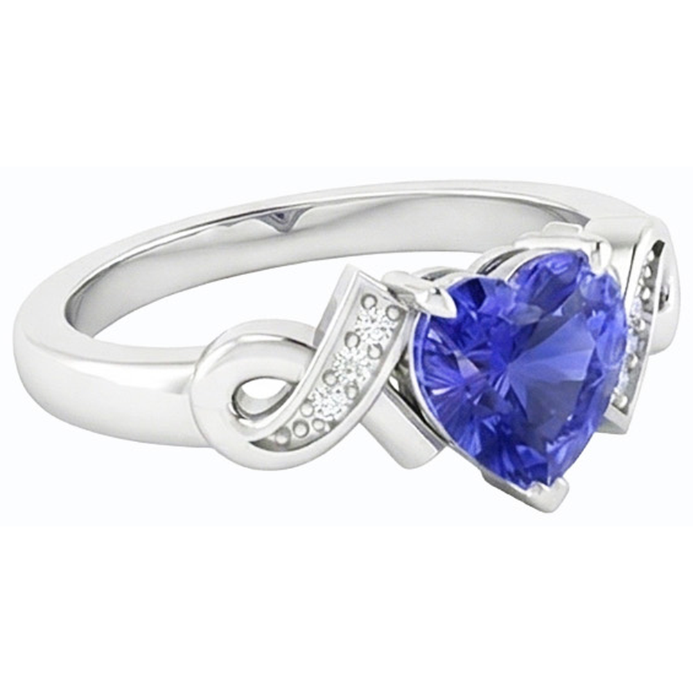 natural round sapphire 1.75ct ring top view