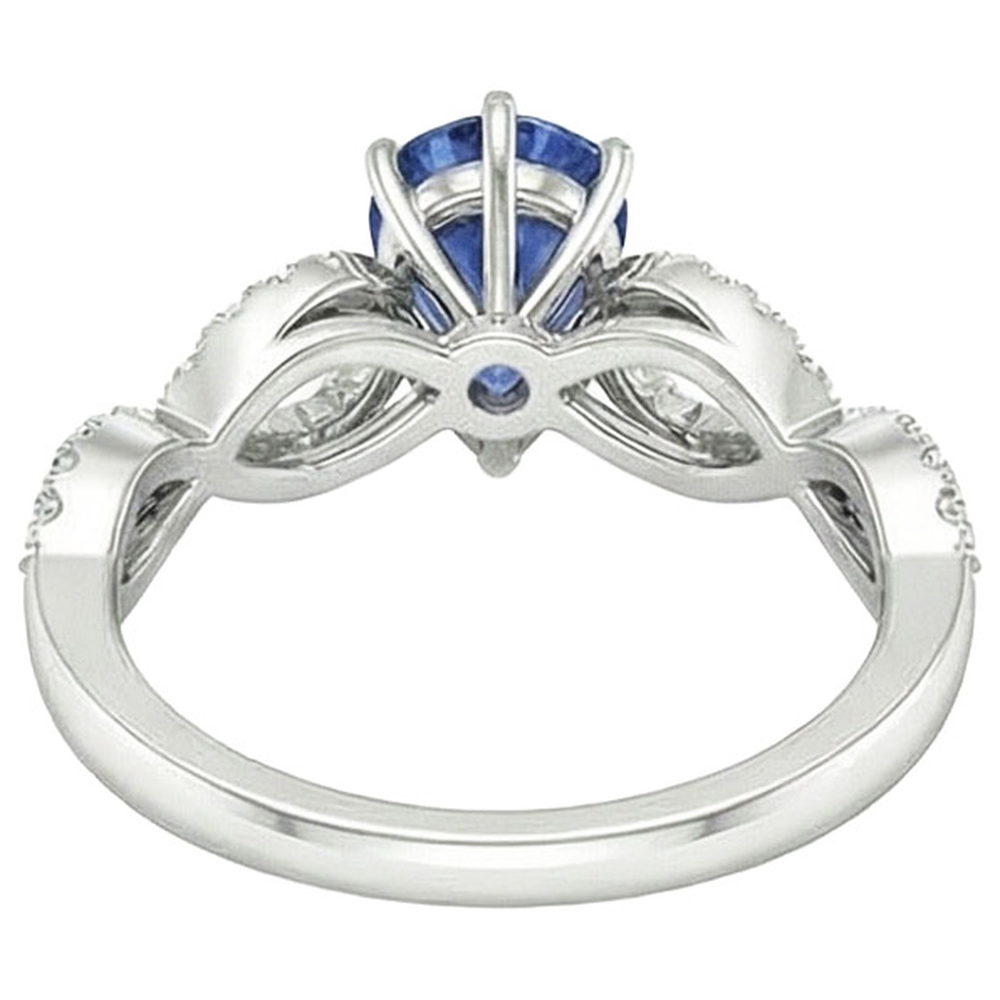 natural round sapphire 3.50ct ring side angle