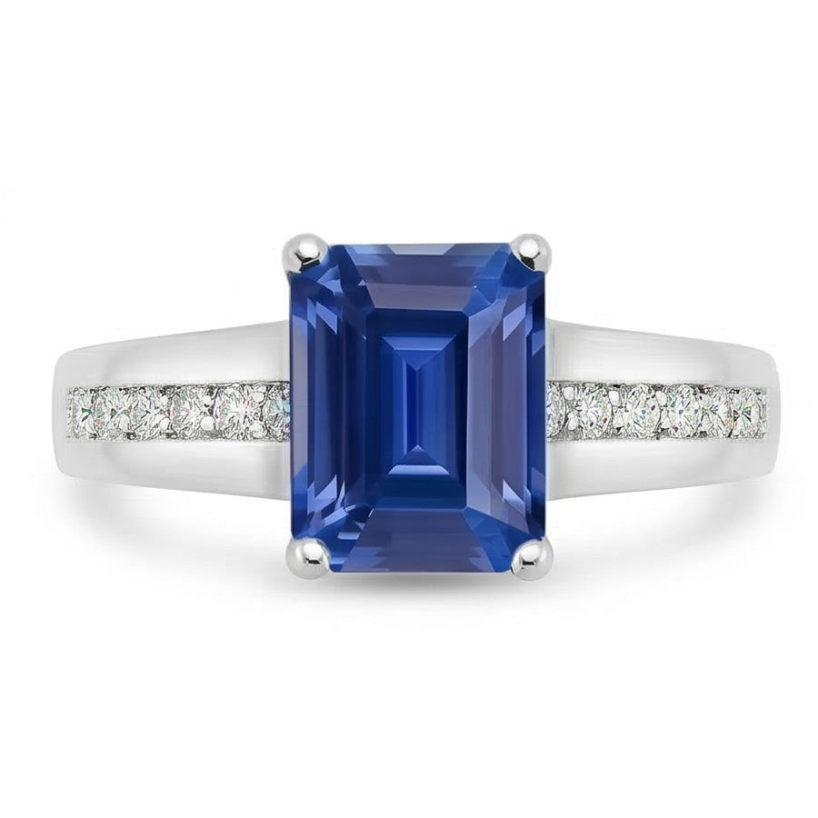 natural emerald sapphire 2.50ct ring side angle