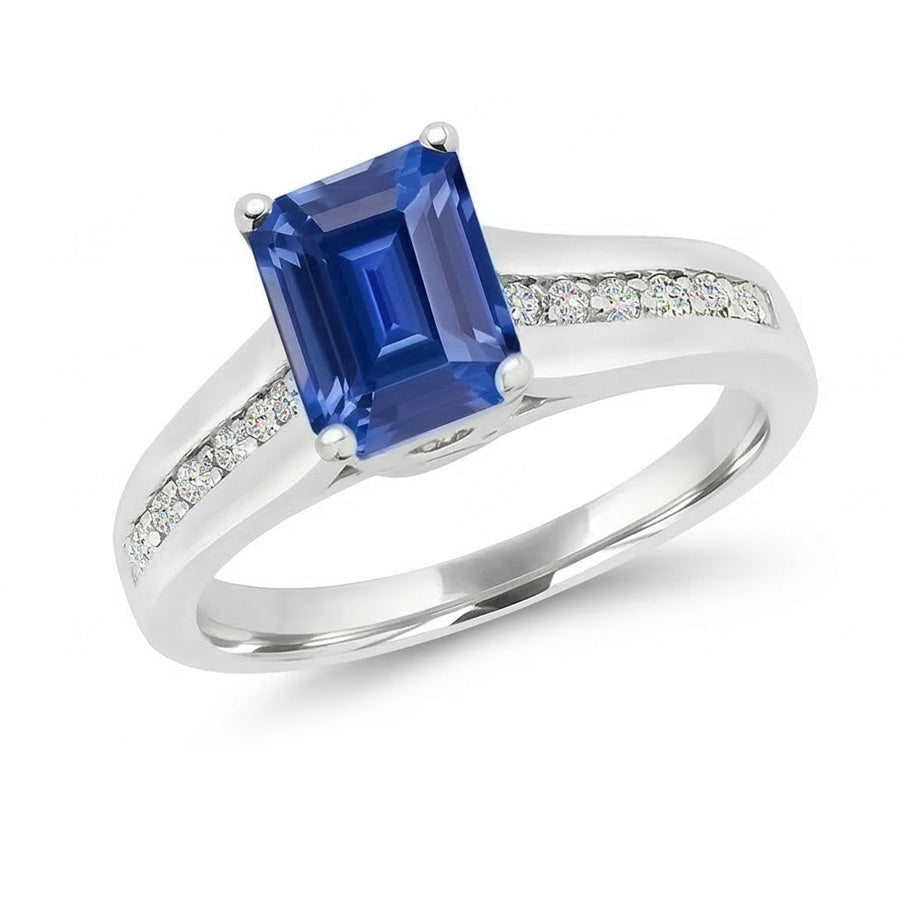 natural emerald sapphire 2.50ct ring profile view