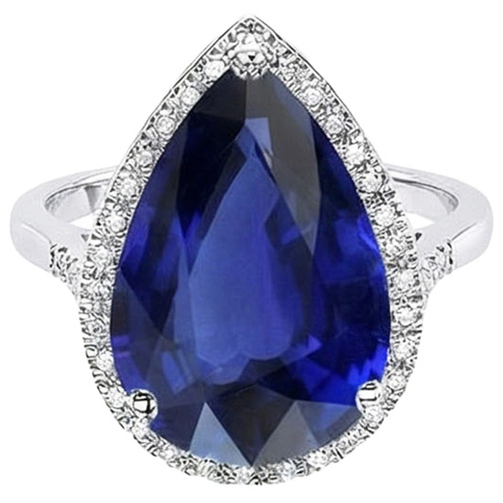 natural round sapphire 7.50ct ring side angle