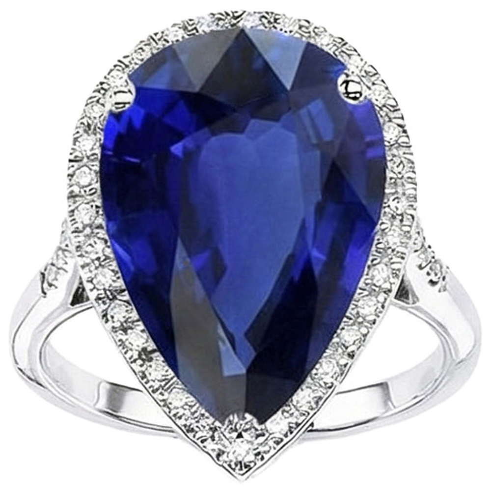 natural round sapphire 7.50ct ring close up detail