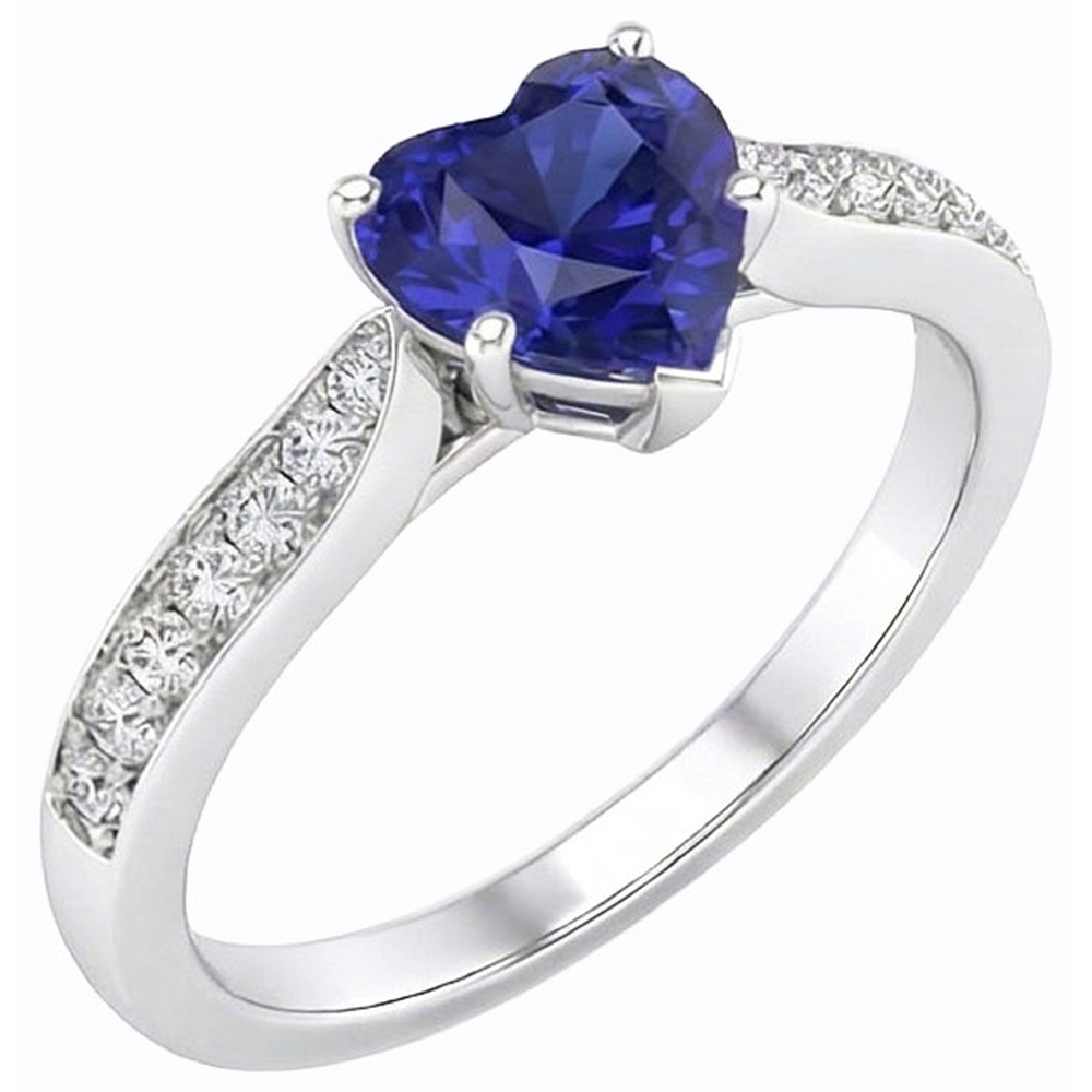 natural round sapphire 2.50ct ring front view