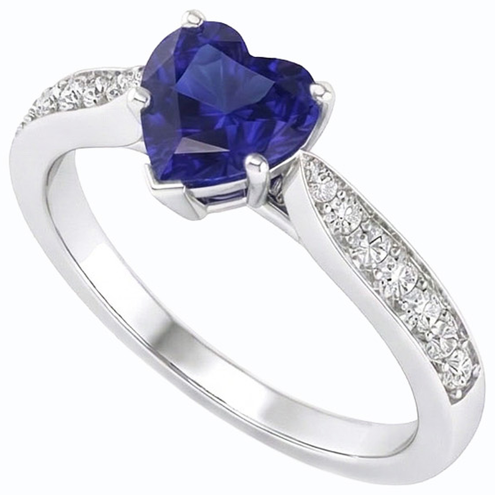 natural round sapphire 2.50ct ring close up detail