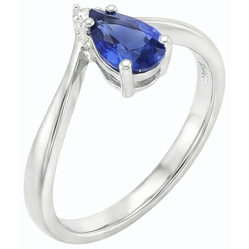 natural round sapphire 1.25ct ring side angle