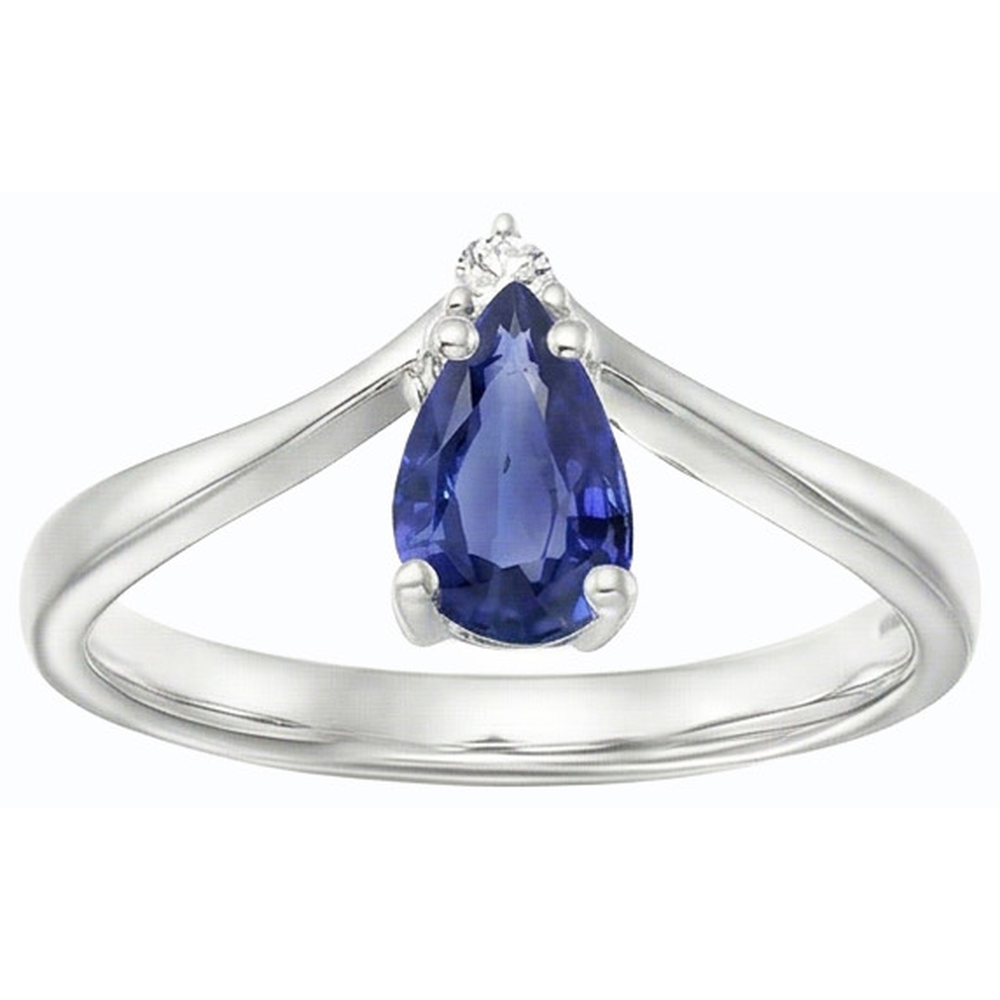natural round sapphire 1.25ct ring profile view