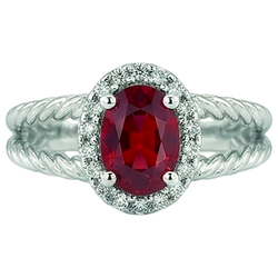 Natural Ruby Ring 1.16ct - White Gold 14K