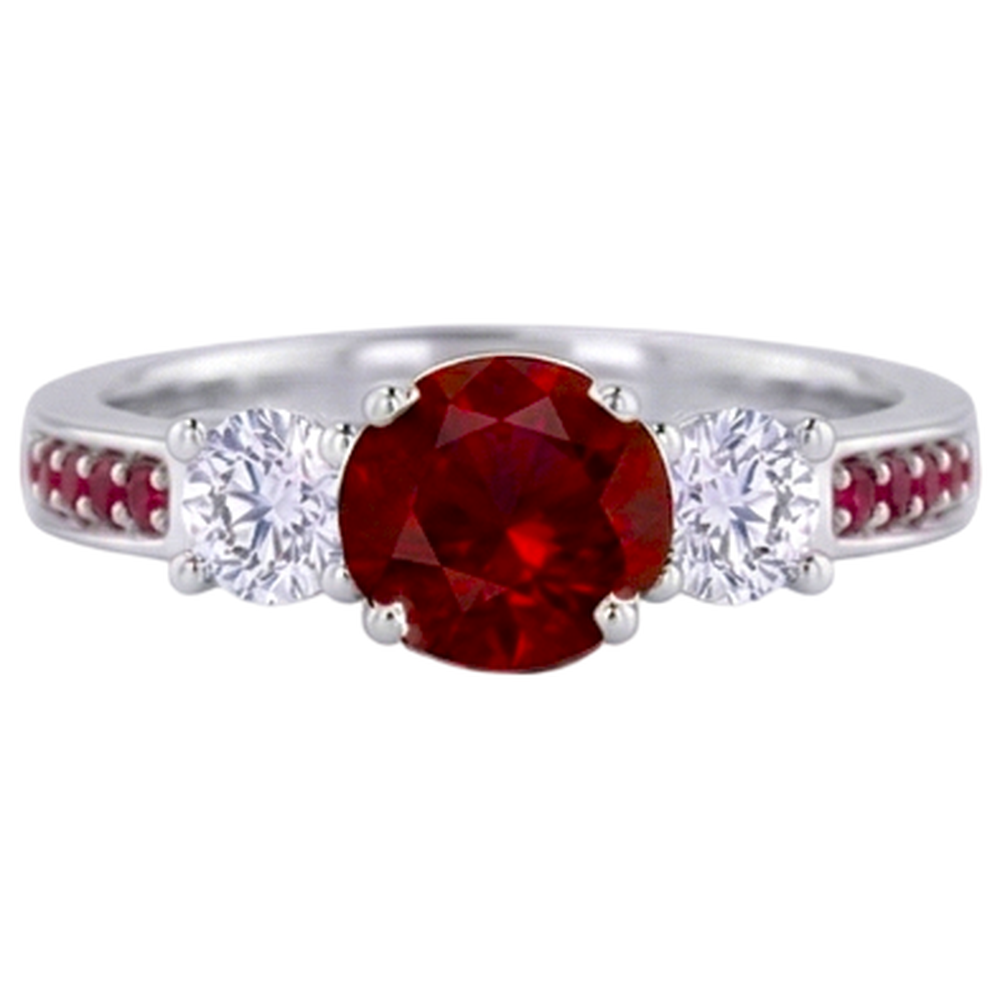 natural round ruby 1.07ct ring side angle