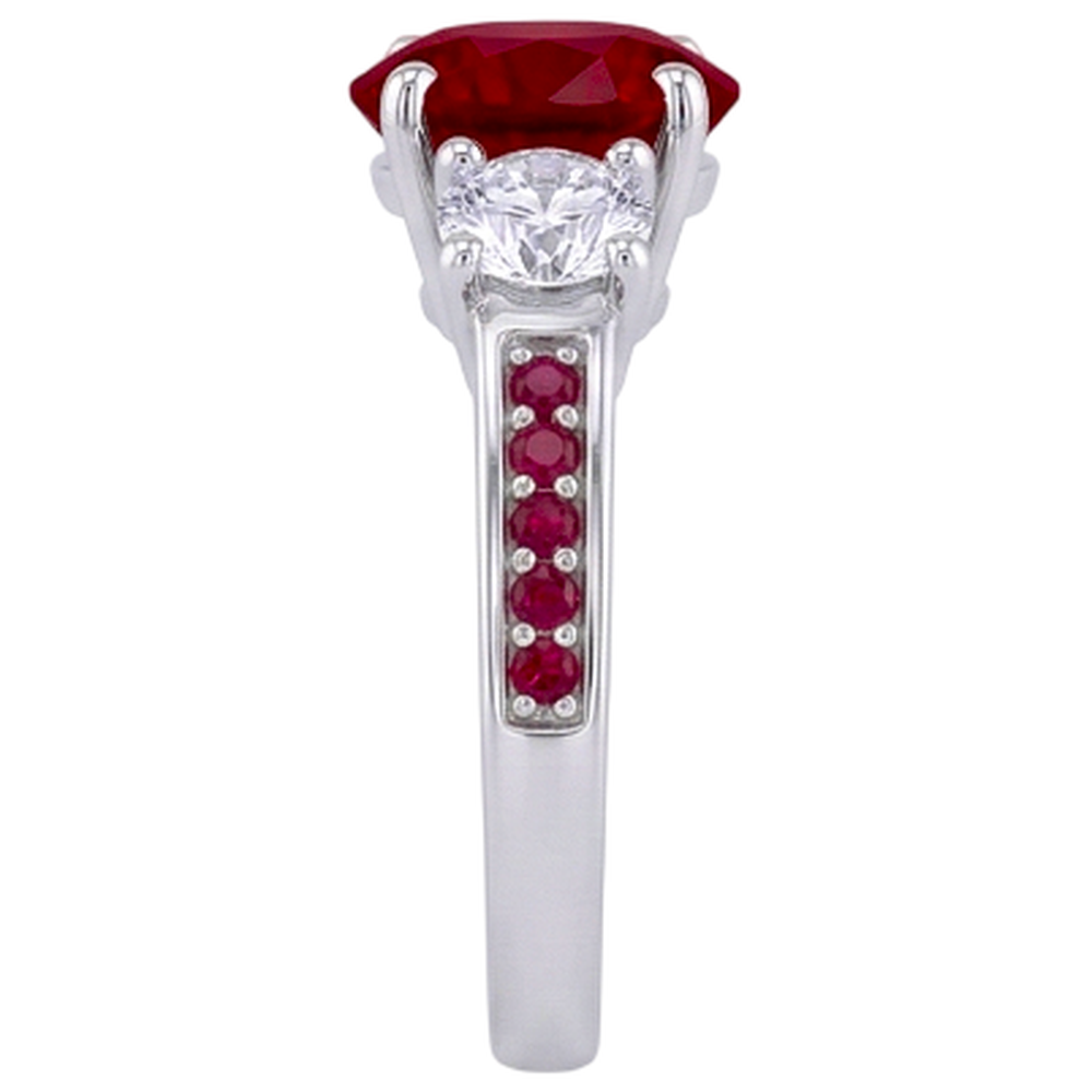natural round ruby 1.07ct ring profile view