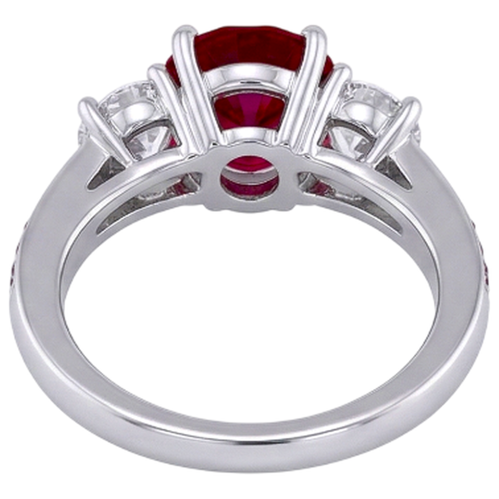 natural round ruby 1.07ct ring front view