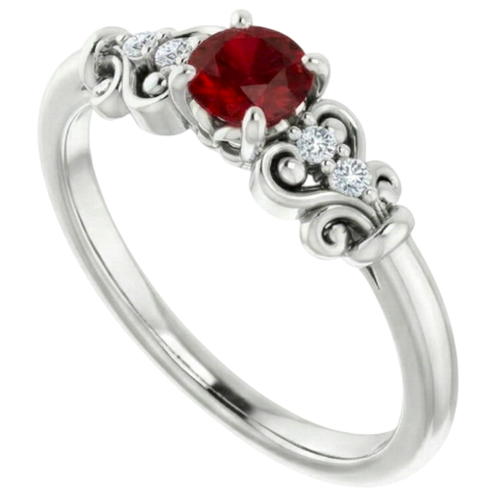 Natural Earth Mined Diamond ( Not Lab Grown ) Ring 1.10 Carats Antique Style Ruby Jewelry