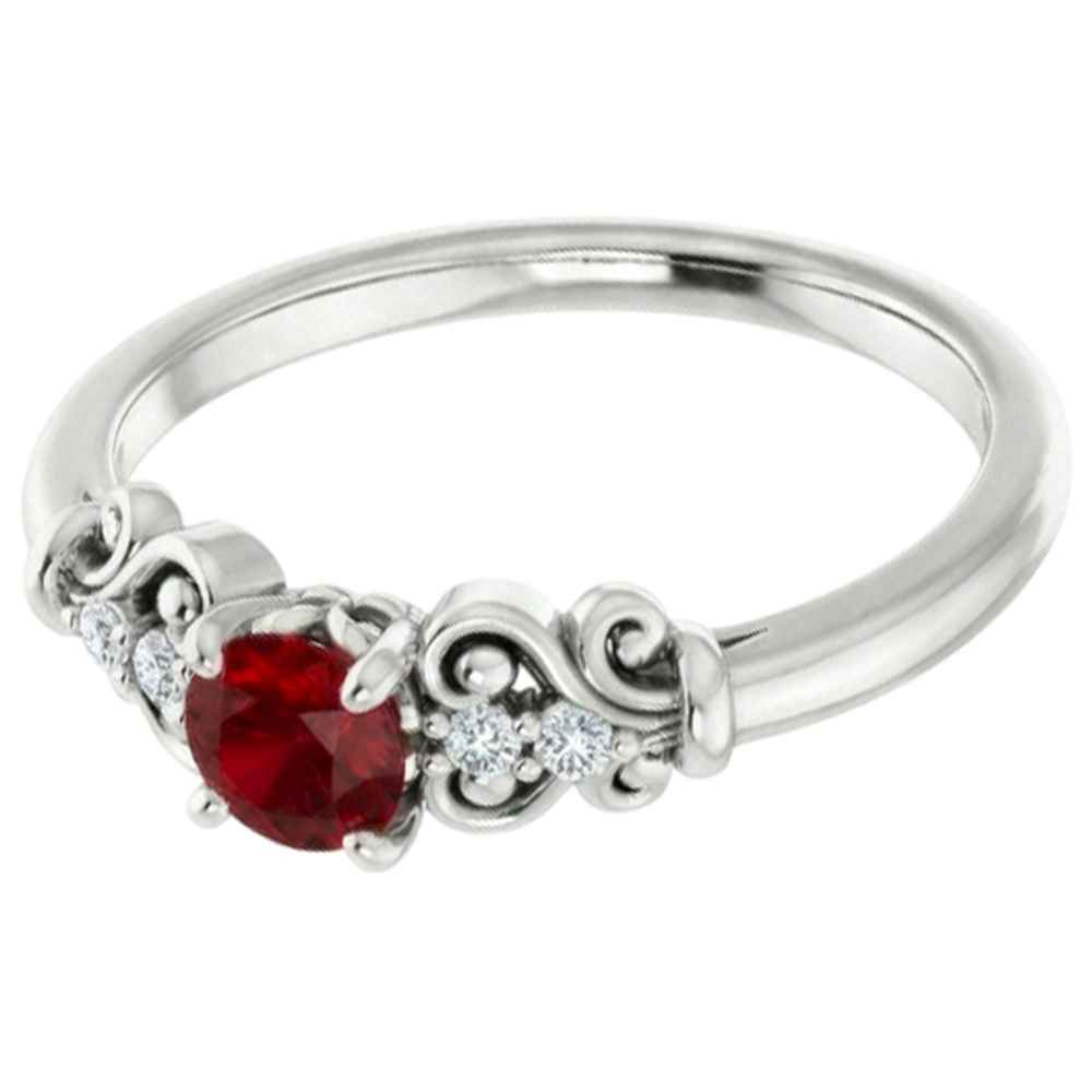 Natural Earth Mined Diamond ( Not Lab Grown ) Ring 1.10 Carats Antique Style Ruby Jewelry