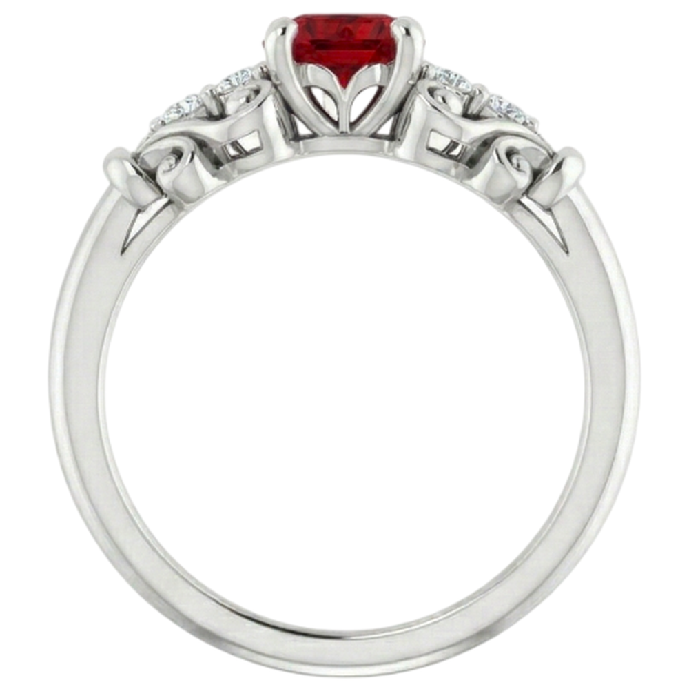 Natural Earth Mined Diamond ( Not Lab Grown ) Ring 1.10 Carats Antique Style Ruby Jewelry