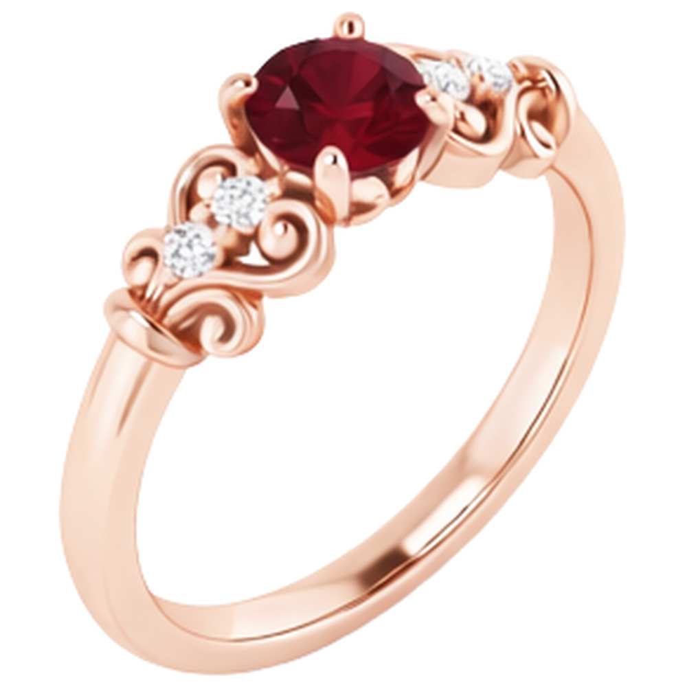 natural round ruby 1.10ct ring close up detail