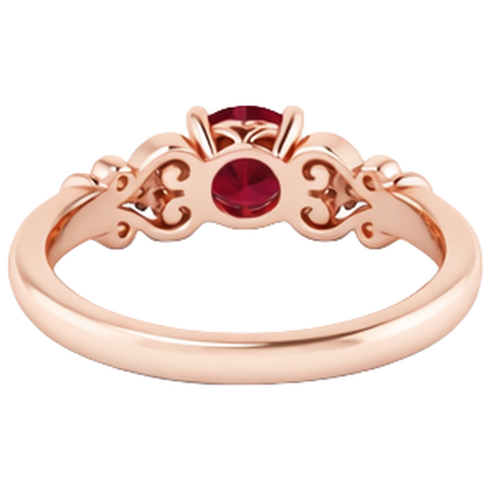 natural round ruby 1.10ct ring with diamond accents