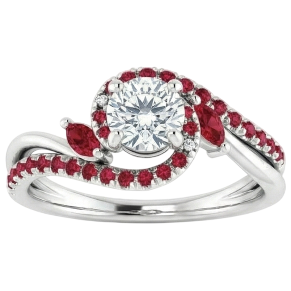 Natural Earth Mined Diamond ( Not Lab Grown ) Ring 1.65 Carats Burmese Ruby Women Jewelry