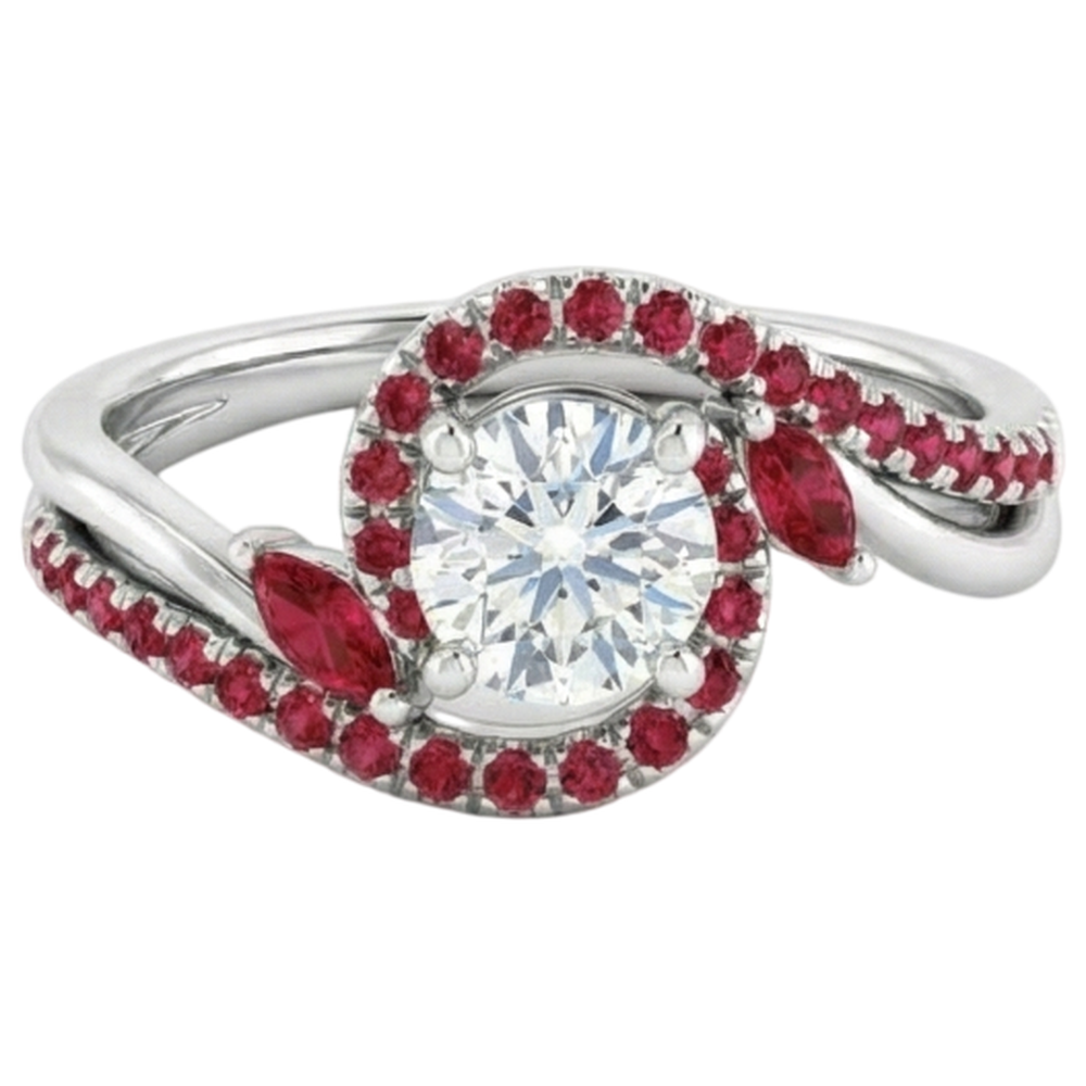 Natural Earth Mined Diamond ( Not Lab Grown ) Ring 1.65 Carats Burmese Ruby Women Jewelry
