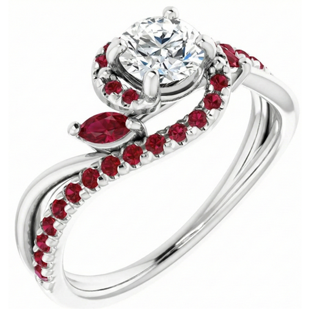 Natural Earth Mined Diamond ( Not Lab Grown ) Ring 1.65 Carats Burmese Ruby Women Jewelry