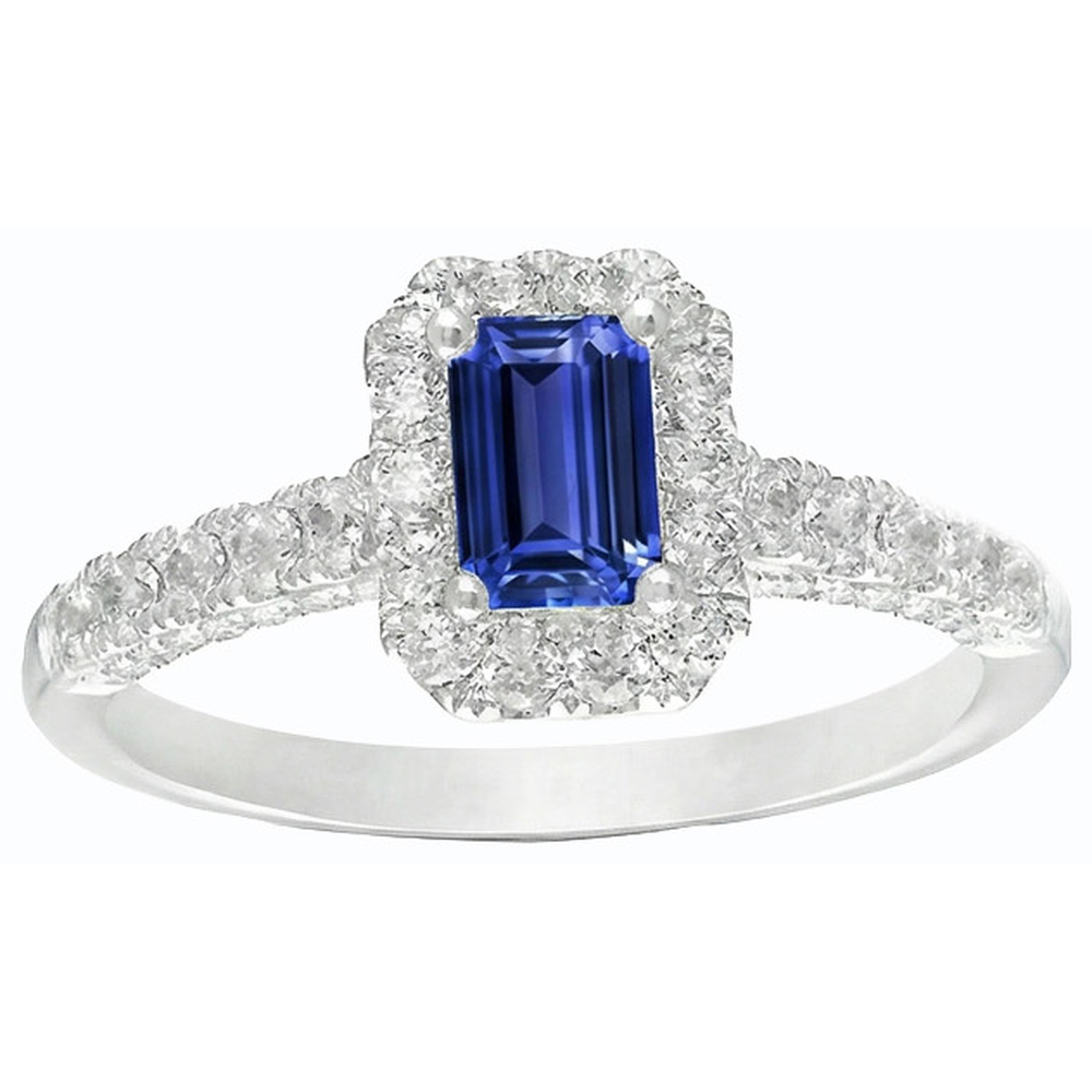 natural emerald sapphire 3ct ring profile view