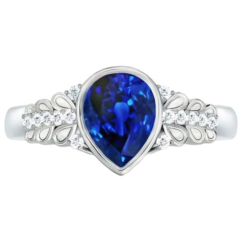 natural round sapphire 4.25ct watch side angle