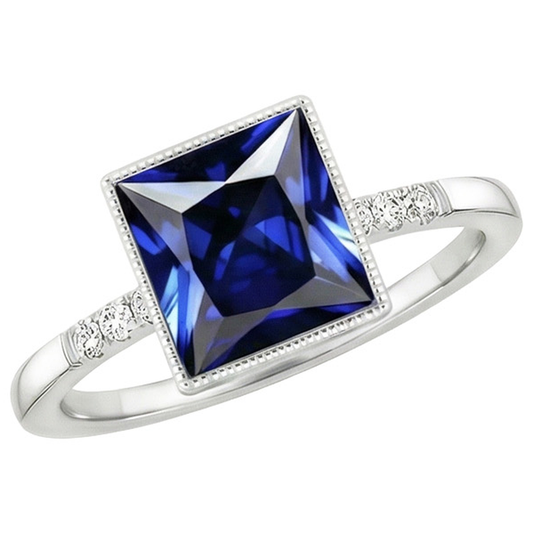 natural round sapphire 5.25ct ring profile view
