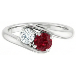 Natural Ruby Ring 1.50ct - White Gold 14K