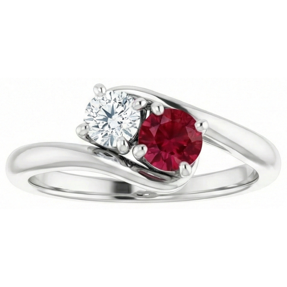 natural round ruby 1.50ct ring side angle