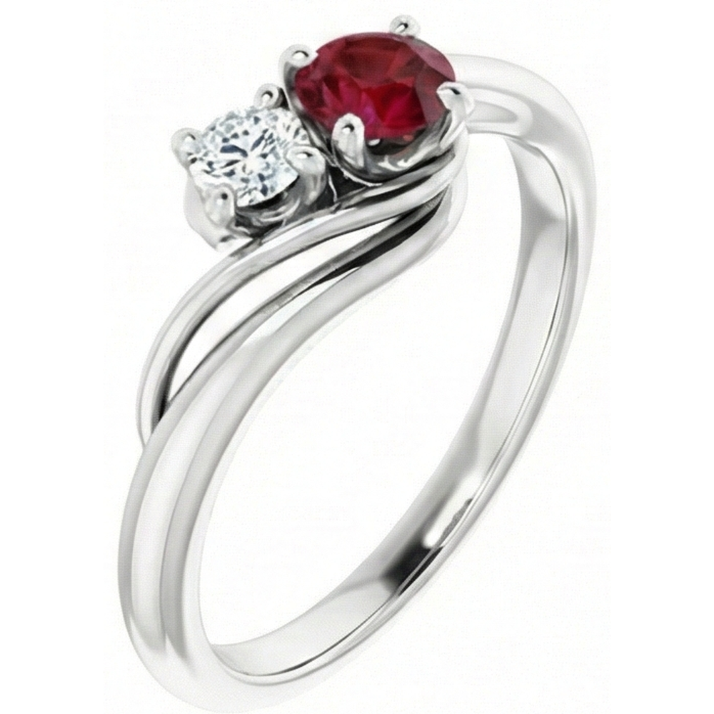 natural round ruby 1.50ct ring close up detail