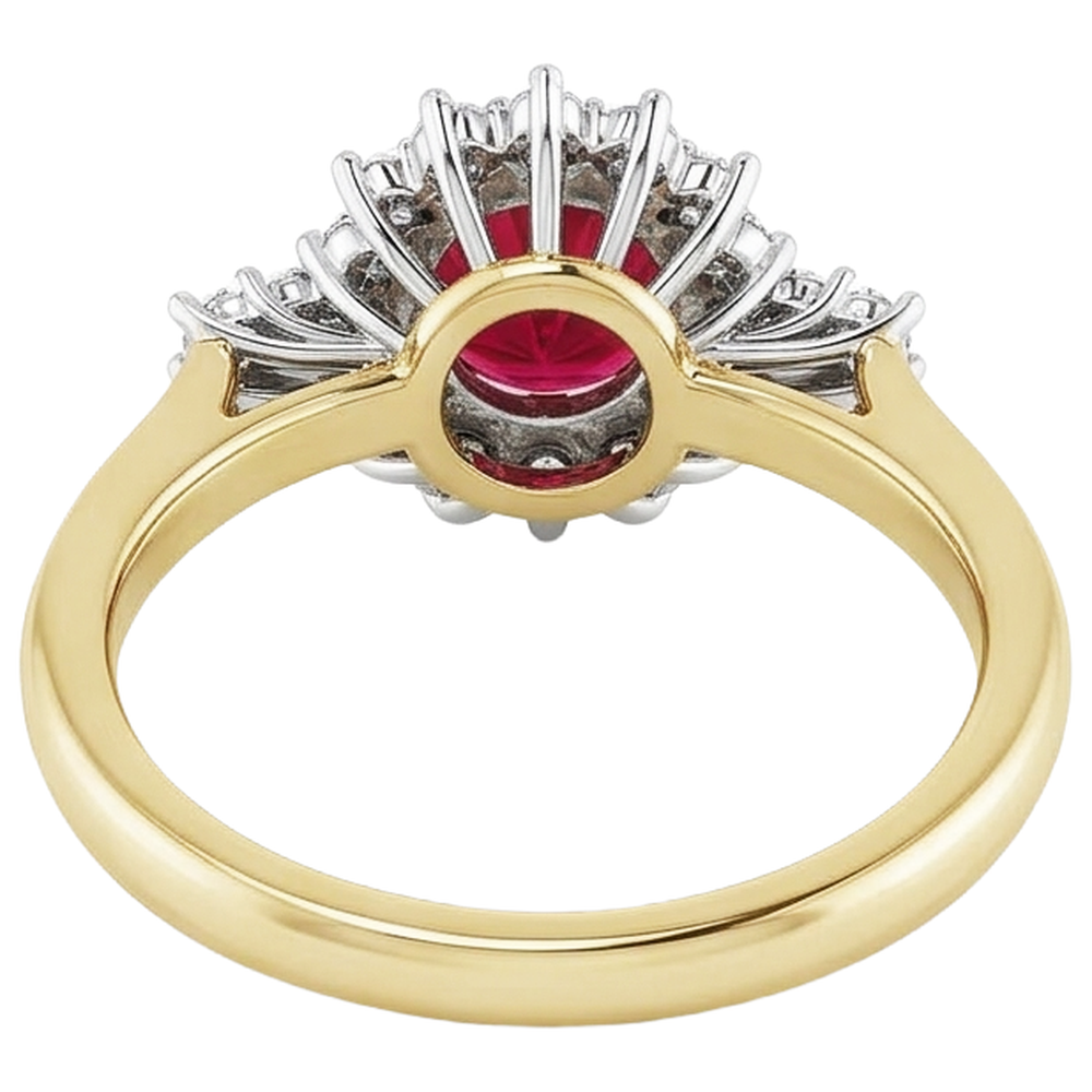 natural round ruby 1.50ct ring band detail