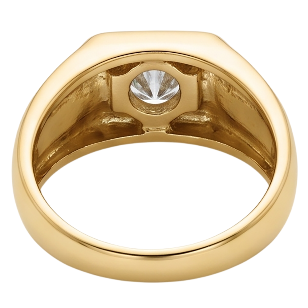 Natural Earth Mined Diamond ( Not Lab Grown )  Solitaire Engagement Men's Ring 0.50 Carats Yellow Gold 14K