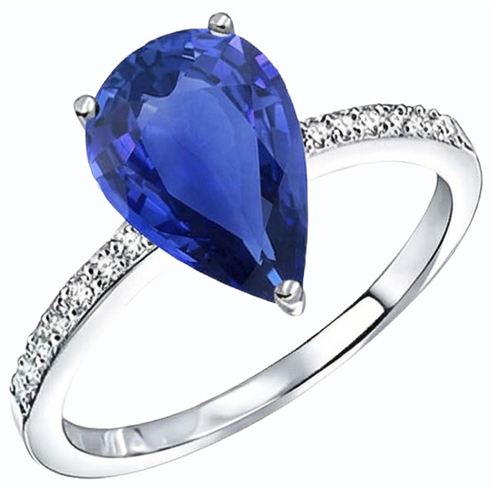 natural round sapphire 4ct ring front view
