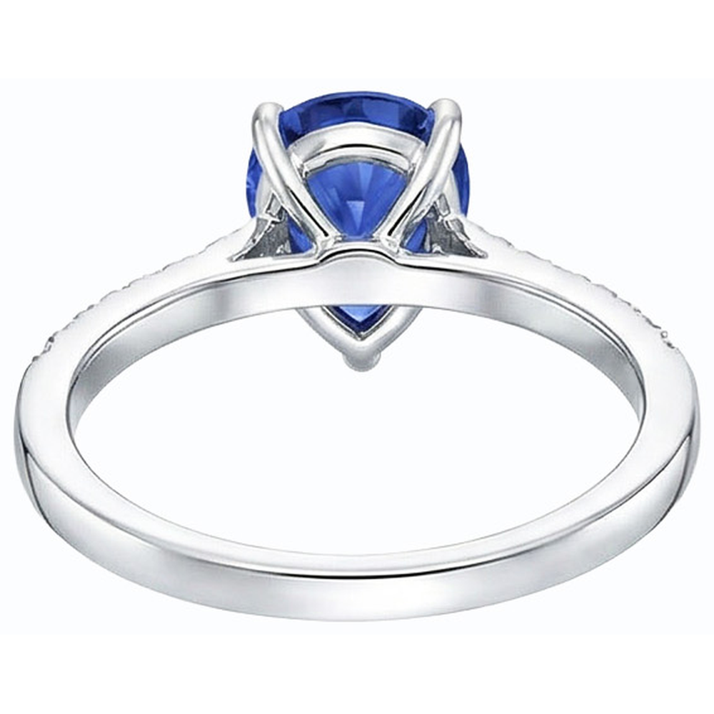 natural round sapphire 4ct ring side angle