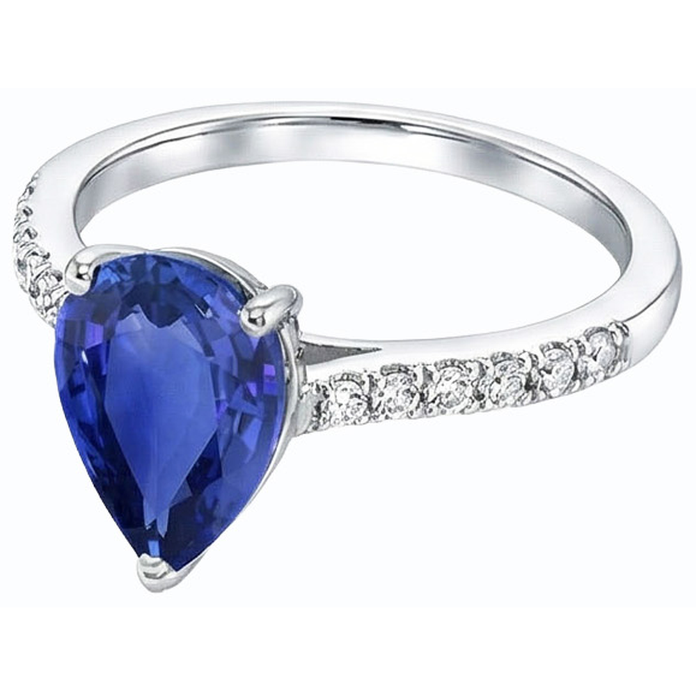 natural round sapphire 4ct ring close up detail