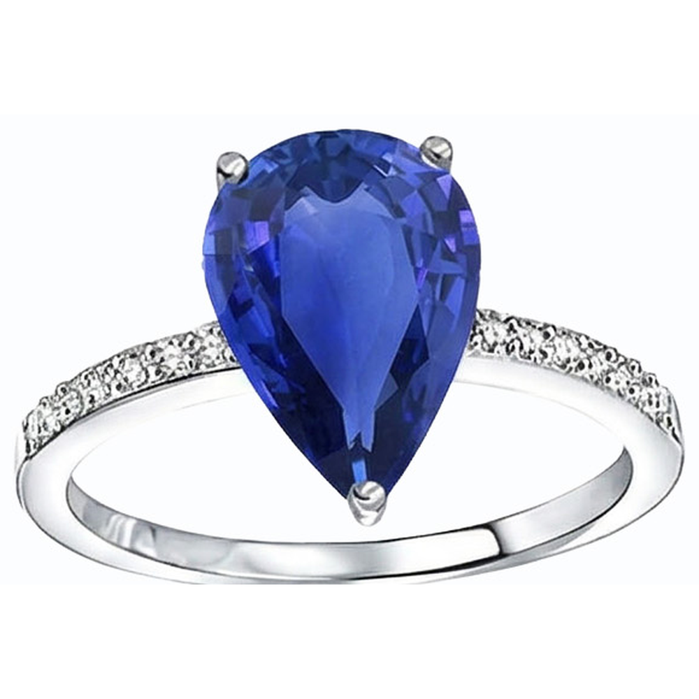 natural round sapphire 4ct ring top view