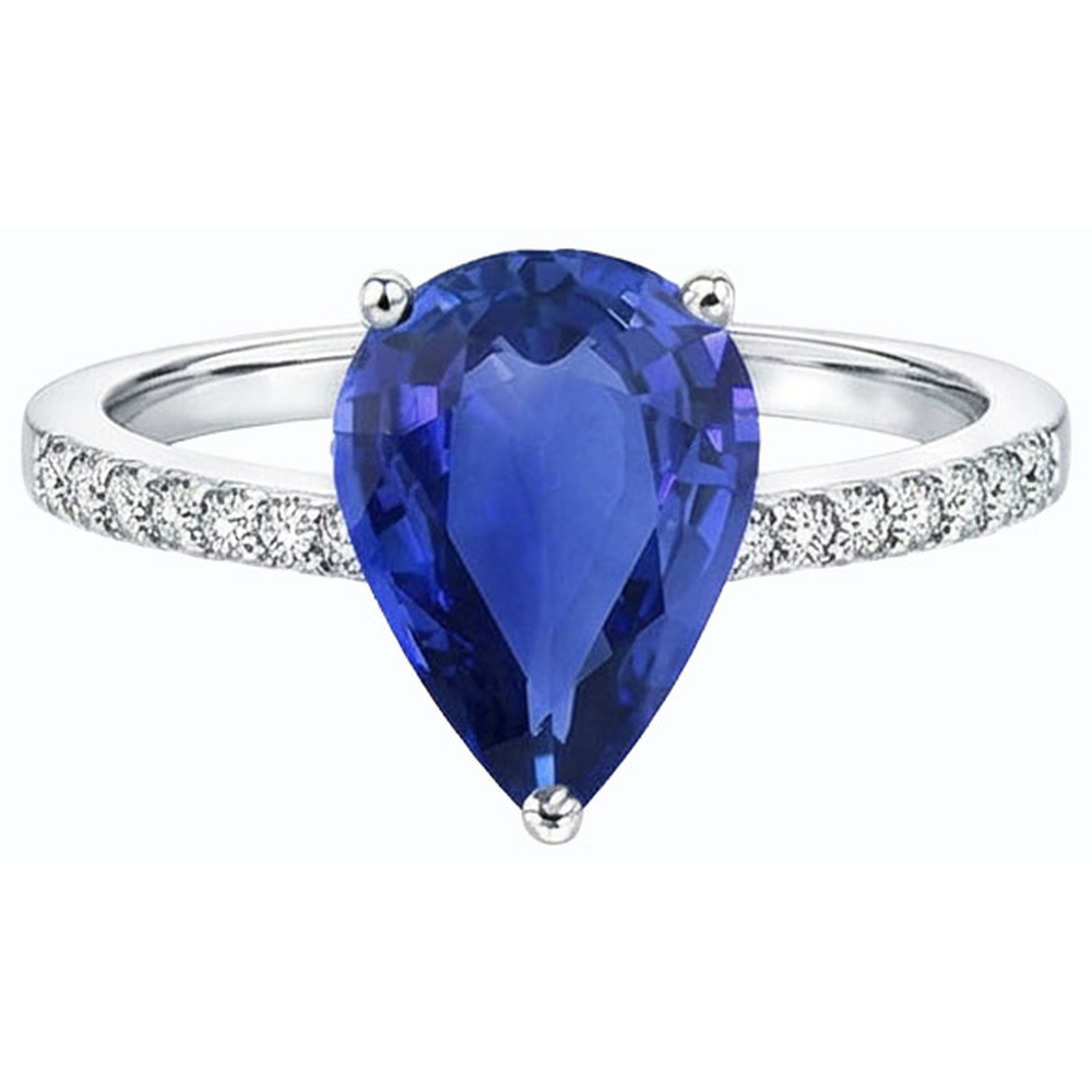natural round sapphire 4ct ring profile view