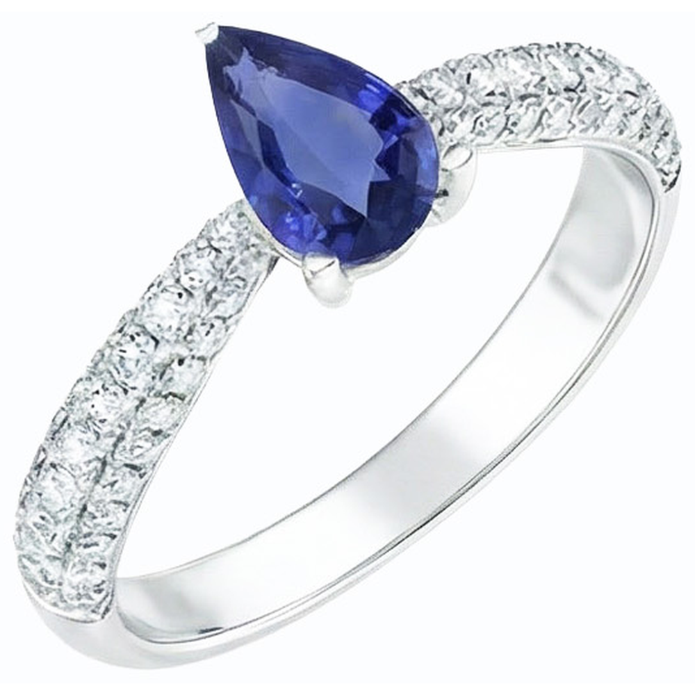 natural round sapphire 2.50ct ring top view