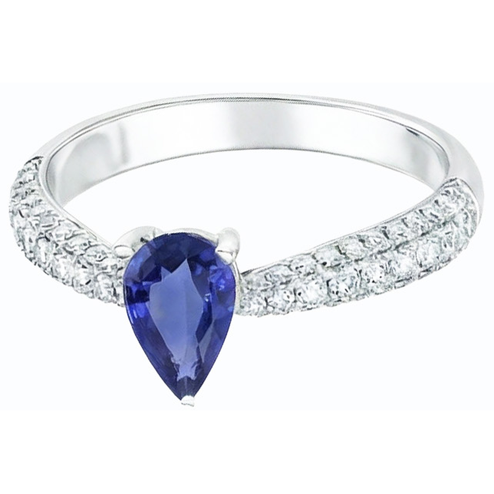 natural round sapphire 2.50ct ring profile view