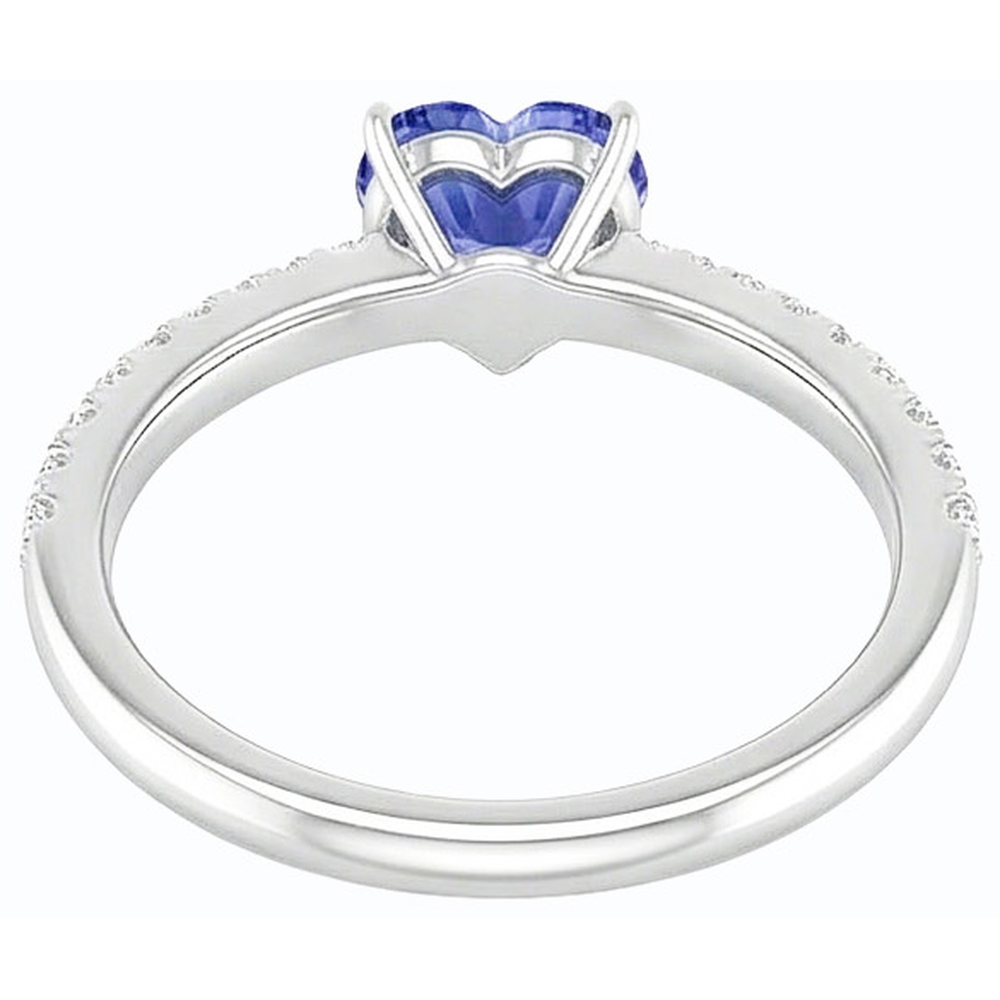 natural round sapphire 3ct ring profile view