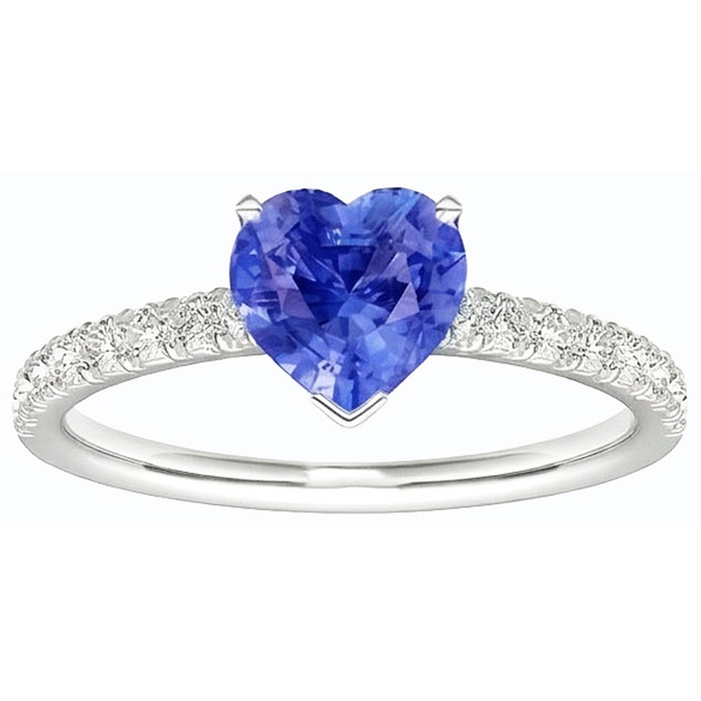 natural round sapphire 3ct ring side angle