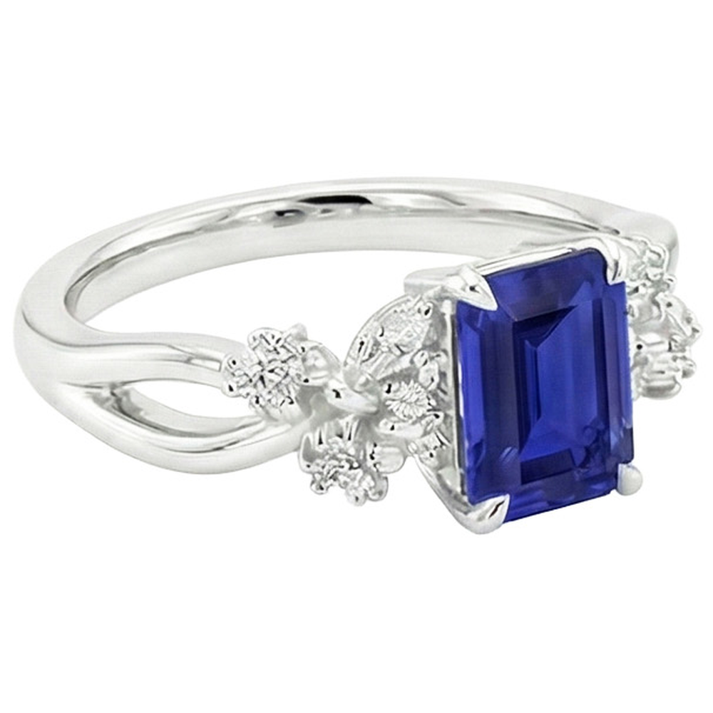 natural emerald sapphire 4ct ring top view