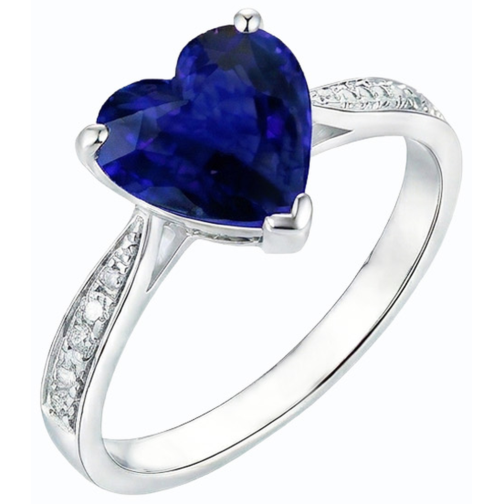 natural round sapphire 3.50ct ring side angle