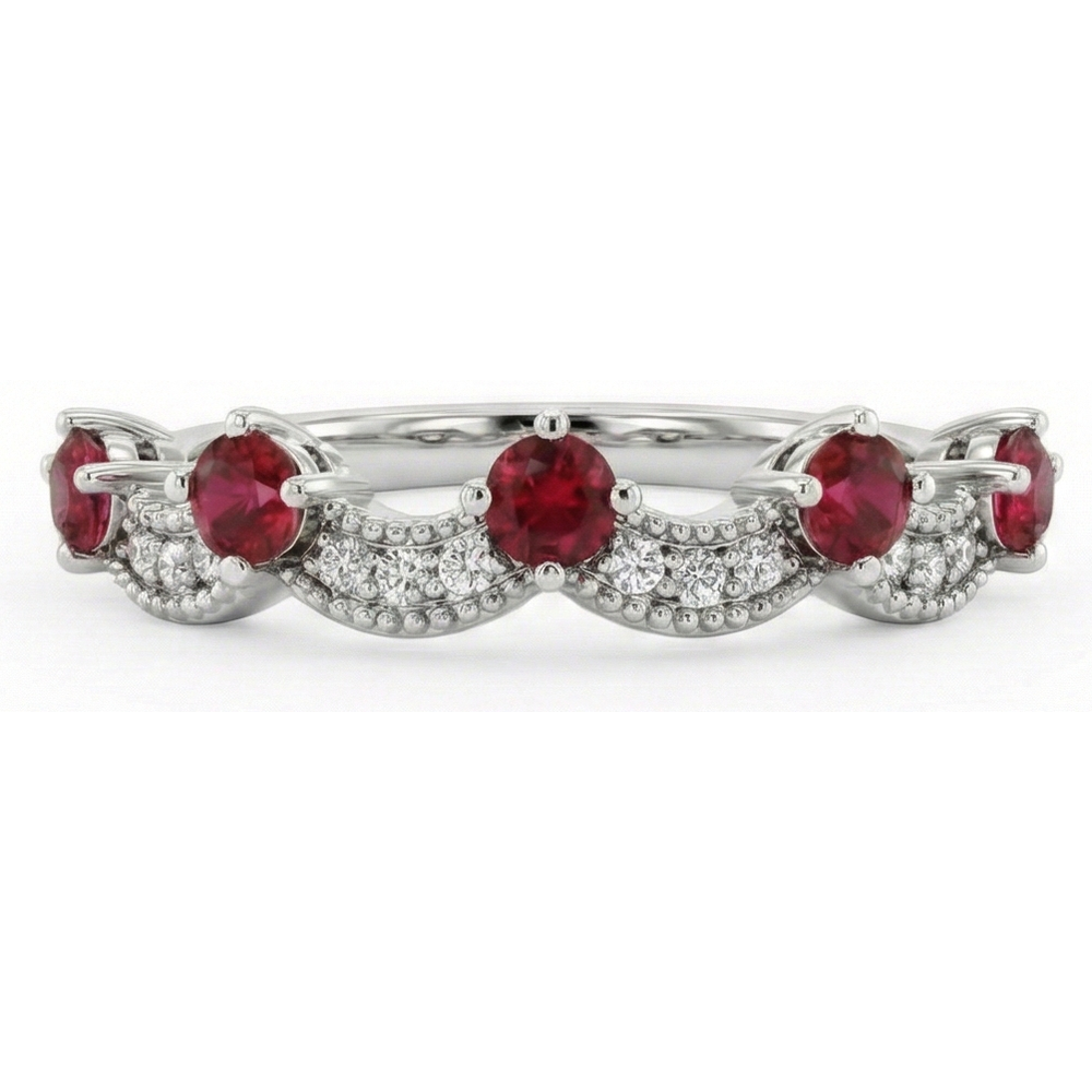 natural round ruby 1.74ct band side angle