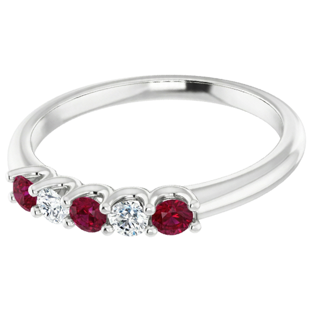natural round ruby 1ct band side angle